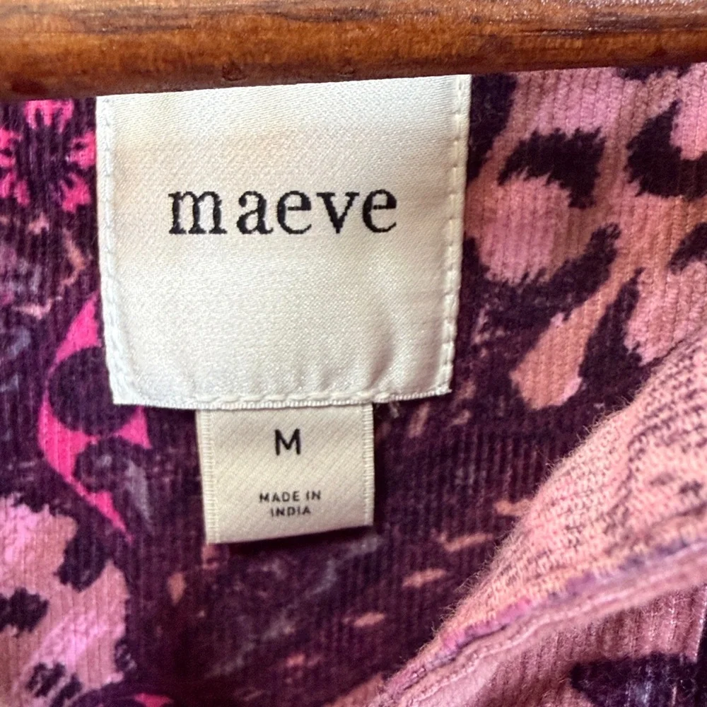 Anthropologie The Bettina Corduroy Tiered Mini Shirt Dress by Maeve. Size M - Picture 2 of 11
